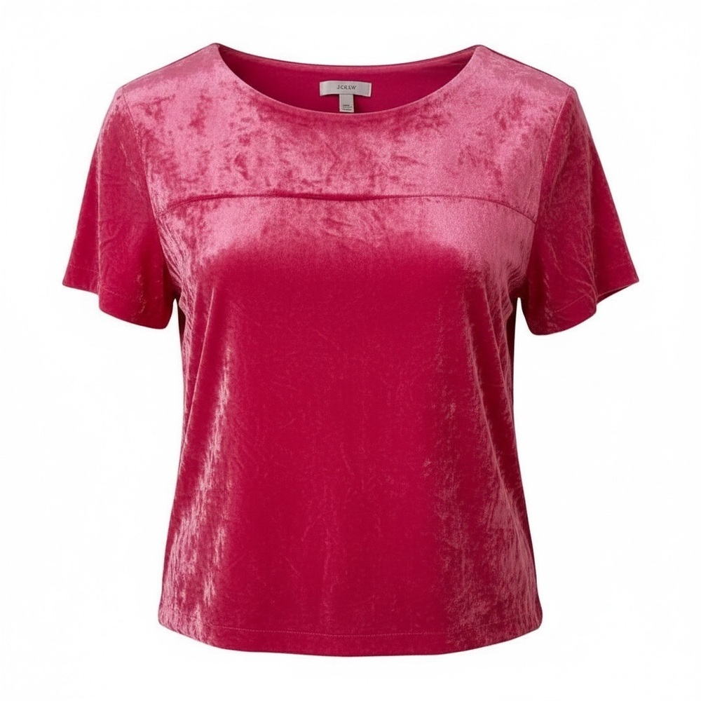 J Crew hot pink velvet top, size 8